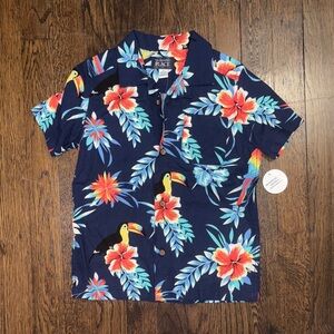 The Children's Place Navy Tropical Button Down Shirt